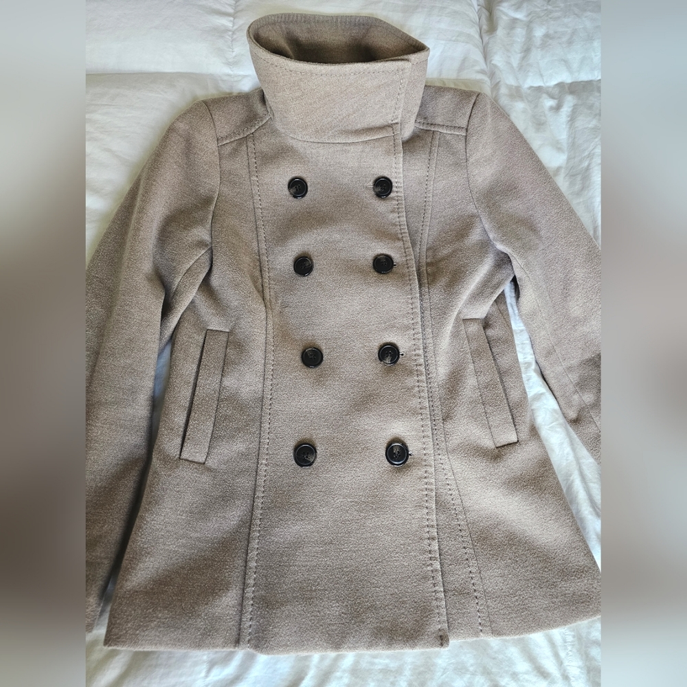 H&M double breasted coat cowl neck